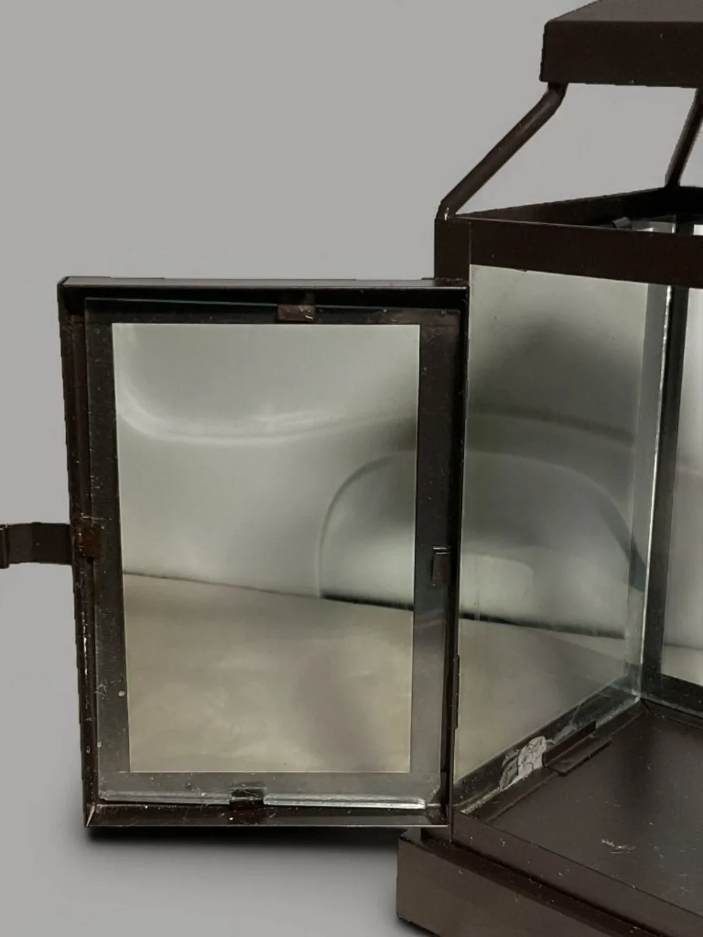 Candelaria Home Brown Metal & Glass Decorative Lantern